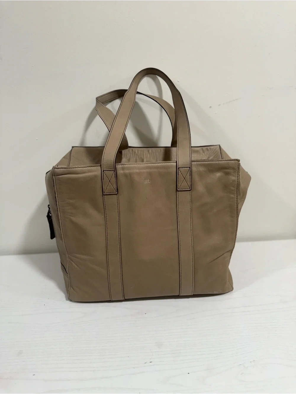 Men's Leather Duffel Tote in Taupe - Classic Everyday Carry